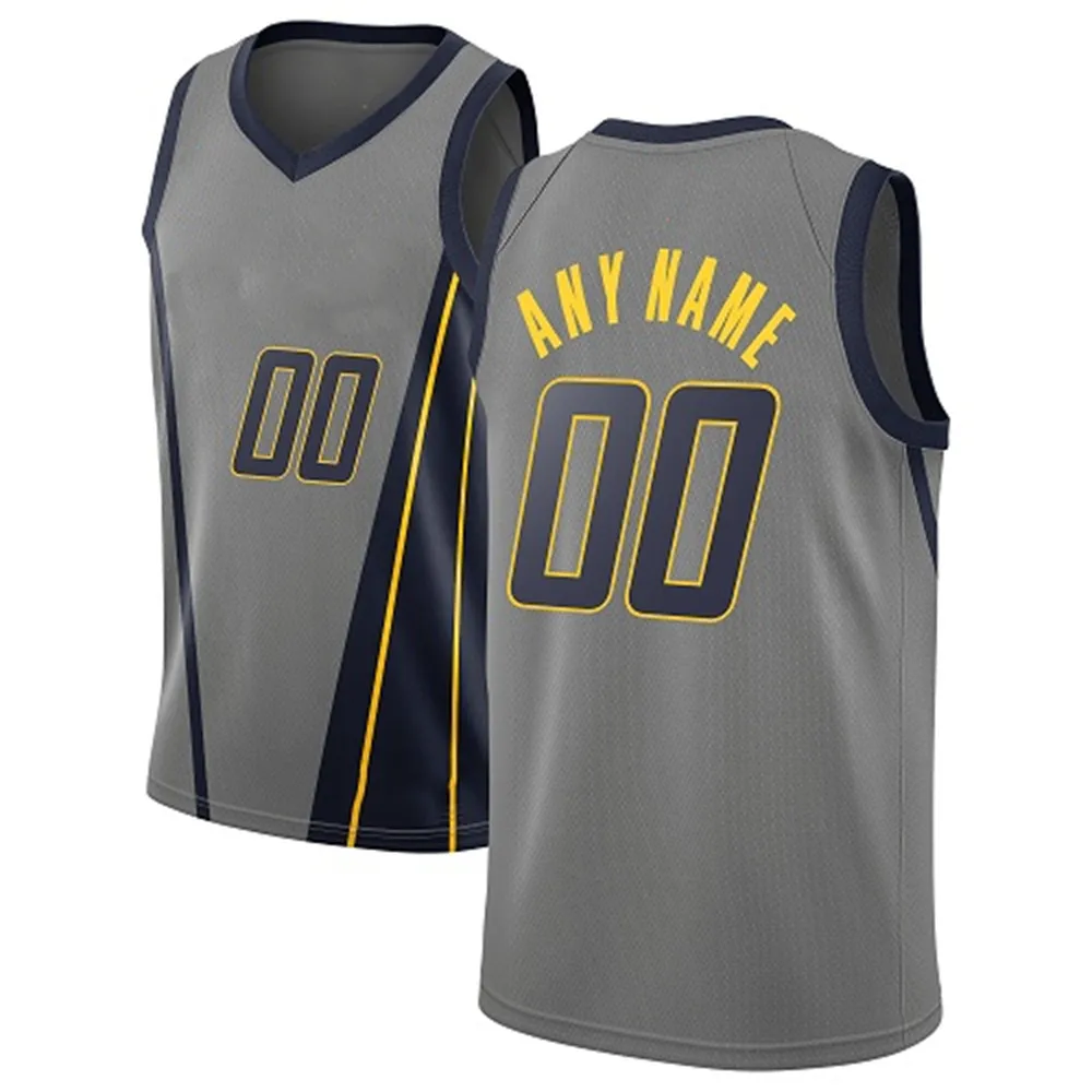 Gedrukt Indiana Custom DIY Design Basketbal Jerseys Customization Team Uniformen Print Gepersonaliseerde Any Name Number Mens Dames Kids Jongeren Jongens Grijze Jersey