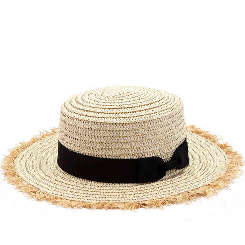 2020 Nova Venda Liso Alto Sol Chapéu de Verão Primavera Mulheres Viagens Caps Bandagens Beach Child Chapéus Chapéu Respirável Girls Hat G220301