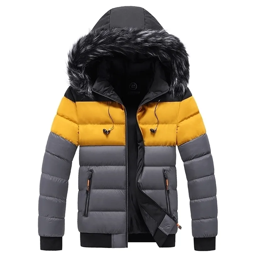 Puffer Ceket Erkek Kış Ceket Kürk Kürk Kapşonlu Kapşonlu Kalın Kat Erkekler Parkas Ceket Pamuk İçinde Sıcak Artı Boyutu 4xl 5xl 201210