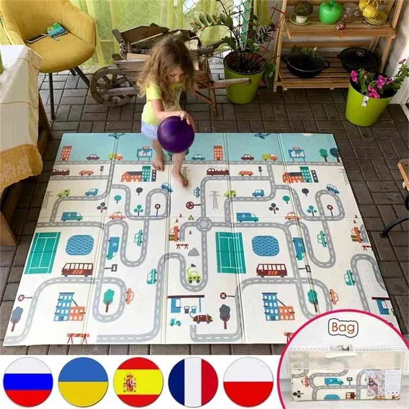 Miamumi Floor dobrável Baby Play Mat Kid Playmat Crawling Carpet Children infantil Criança Termal Rapet Pad Pad Foam Educational Toy Gift 210402