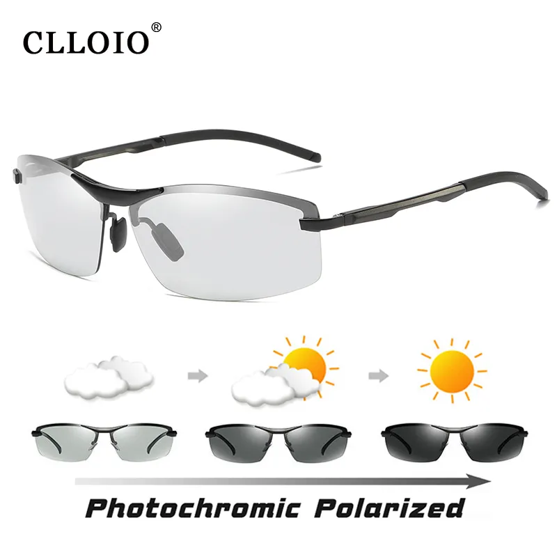 Высококачественные фотохромные солнцезащитные очки мужские вождение поляризованные солнце