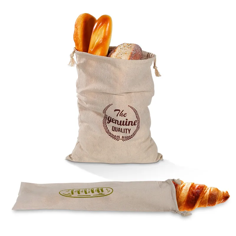 린넨 Drawstring 포켓 백 가방 번들 포켓 빵에 대 한 재사용 가능 프랑스 스틱 30x40cm 15x67cm