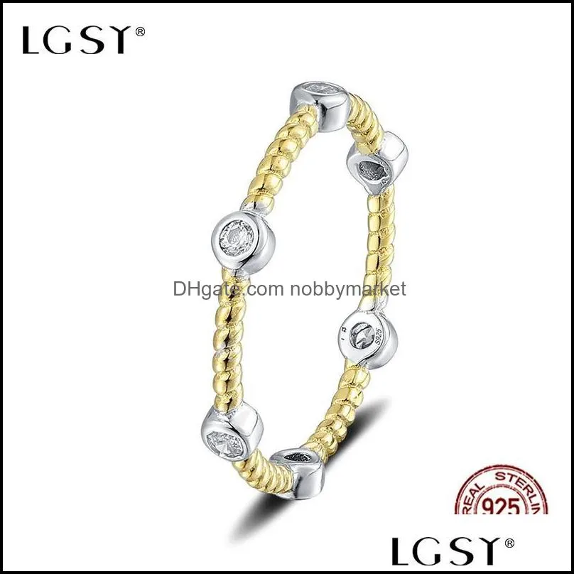 Cluster Rings LGSY DR1055 100% 925 Sterling Silver Sapphire Fine Jewelry Round Female Finger Wholesale Blue Crystal
