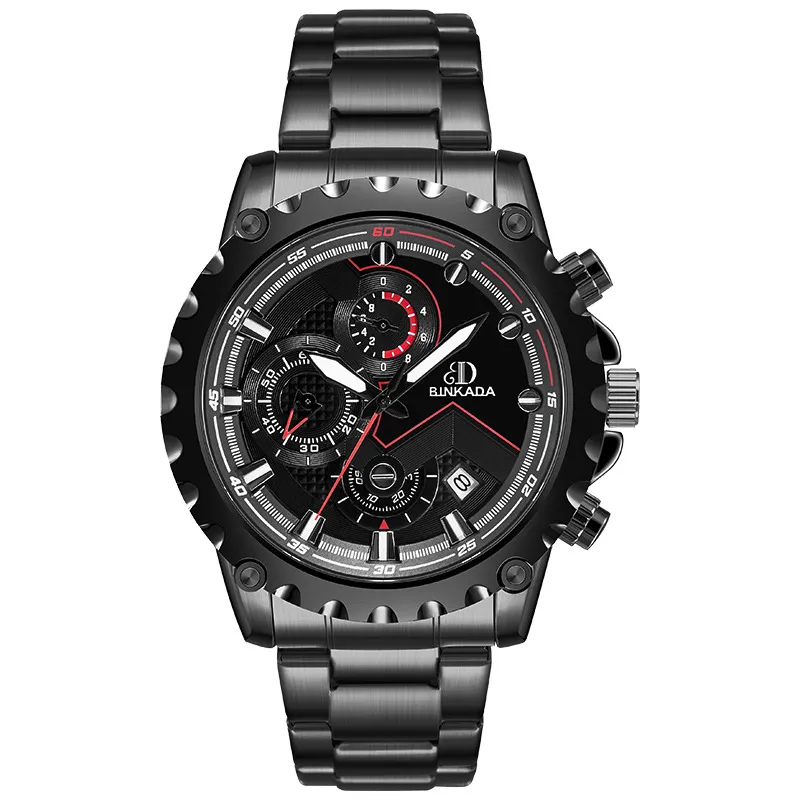 2022 Titta på män Top Brand Luxury Sport Wristwatch Chronograph Militär rostfritt stål Wacth Male Gift