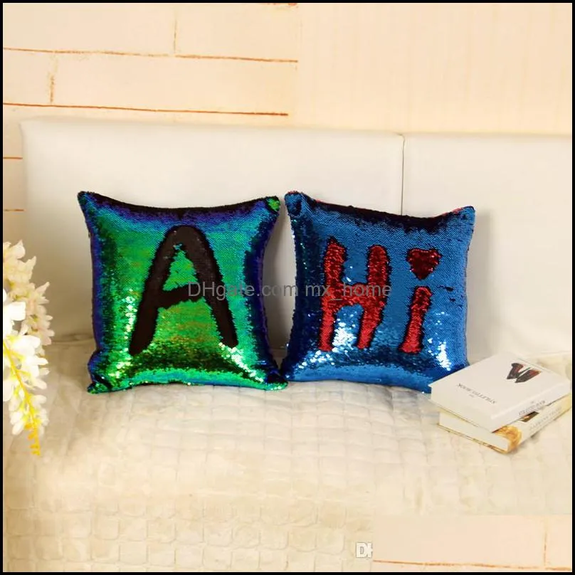 Sequin Mermaid Pillow case 38 colors 40*40cm Cushion Cover Home Decoration Sofa Bed Decor Decorative Pillowcase