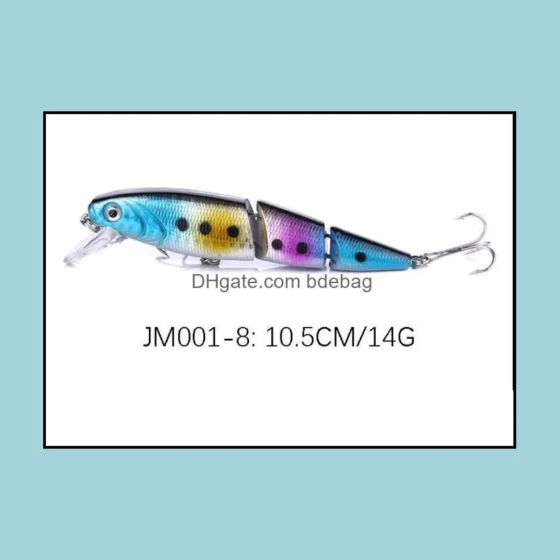 10PCS 10.5cm/14g 4.13in/0.49oz Jointed Minnow Multisection fish lure fishing bait Hard Baits Artificial Bionic Fish High-quality!