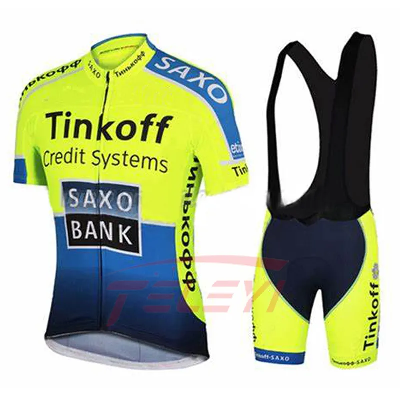 Saxo Bank Tinkoff Team Cycling Jersey Sets MTB Bicicleta