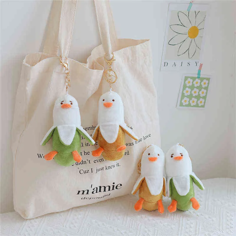 15Cm Creative Ba Duck Plush Pendant Soft Down Cotton Cartoon Doll Stuffed Animals Duck Pendant For Girl Kids Birthday gift J220729