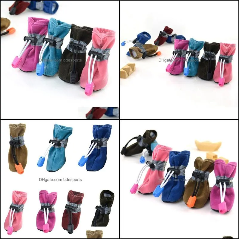 7 Color 4pcs/set pet shoes for dogs Waterproof Shoes Winter Warm Soft Thick Breathable Dogs Boot Shoes For Chihuahua Puppies