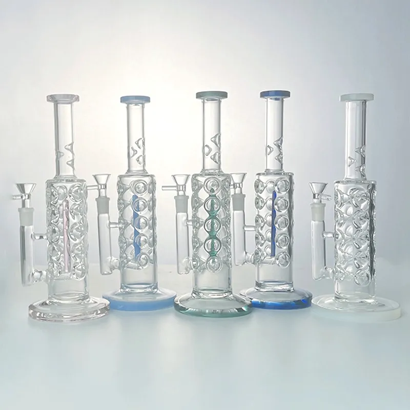 11 pouces Fab Egg Hookahs 14mm Femelle Joint Pipe À Eau 5mm D'épaisseur Inline Ferc Verre Bong Tube Droit Huile Dab Rigs