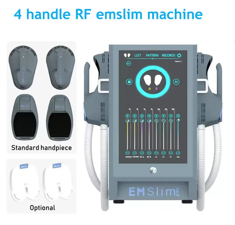 새로운 도착 바디 형성 emslim 기계 근육 자극기 Hi-EMT 항 세포 건물 4 개 핸들을 가진 근육 장비는 함께 작동 할 수 있습니다.