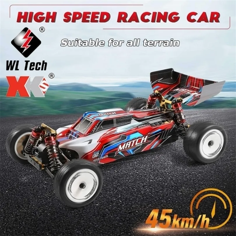 WLtoys 104001 Rc سيارة 45 كم / ساعة 1:10 مقياس 4WD محرك على الطرق الوعرة 2.4G R التحكم عن بعد سيارة أطفال كهربائية RC اللعب سيارة 220509