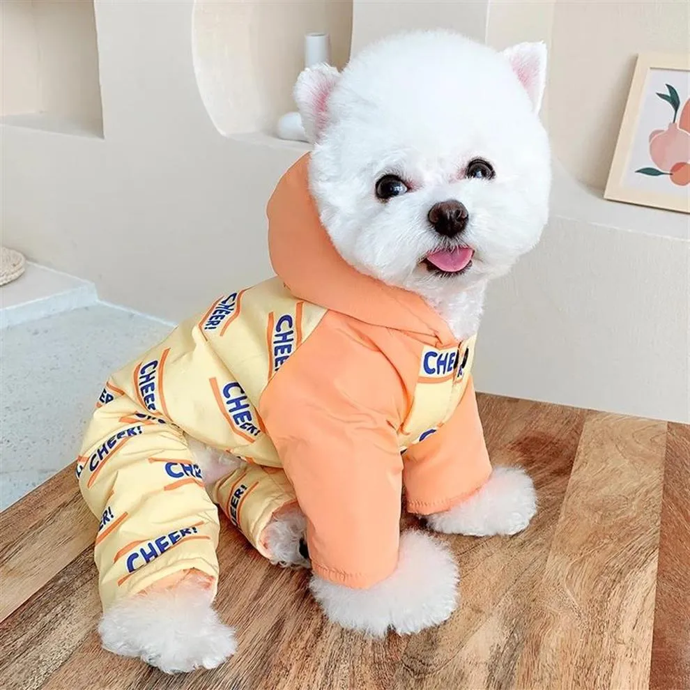 Winter Dog Jumpsuit Coat Jacket Puppy Small Costume Outfit Warm Clothes Yorkshire Pomeranian Poodle Schnauzer Clothing Apparel256Z