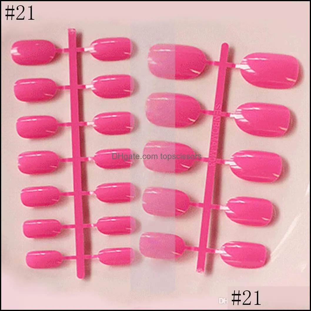 Acrylic Nails false nail tips Designer Fashion False French Nail 24 Pcs 24 Hand Painted False Nails