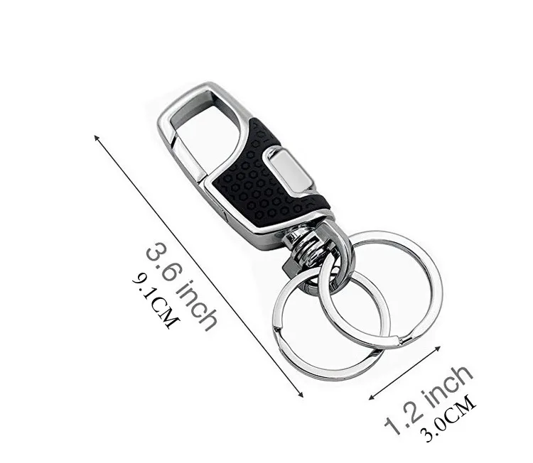 Premium Heavy Duty Mens Leather Keychain Set With Dual Extra Key