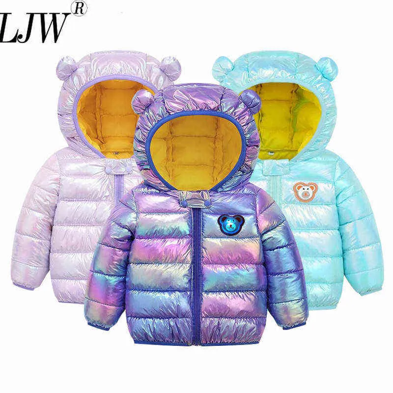 2021 New Boys And Girls 'Down Boys And Girls' Warm Jacket 0-6 Year Old Jacket Hooded Down Jacket Children Candy Color Warm Yes J220718