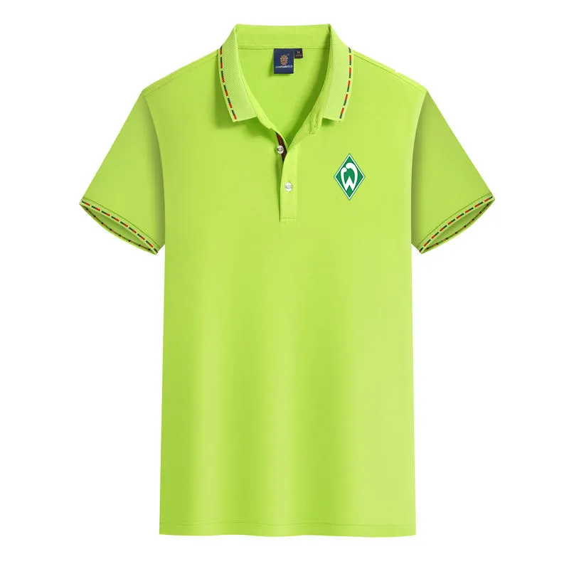 Sportverein Werder Bremen 남자 여름 레저 하이 엔드 빗질면 티셔츠 프로페셔널 짧은 슬리브 옷깃 셔츠