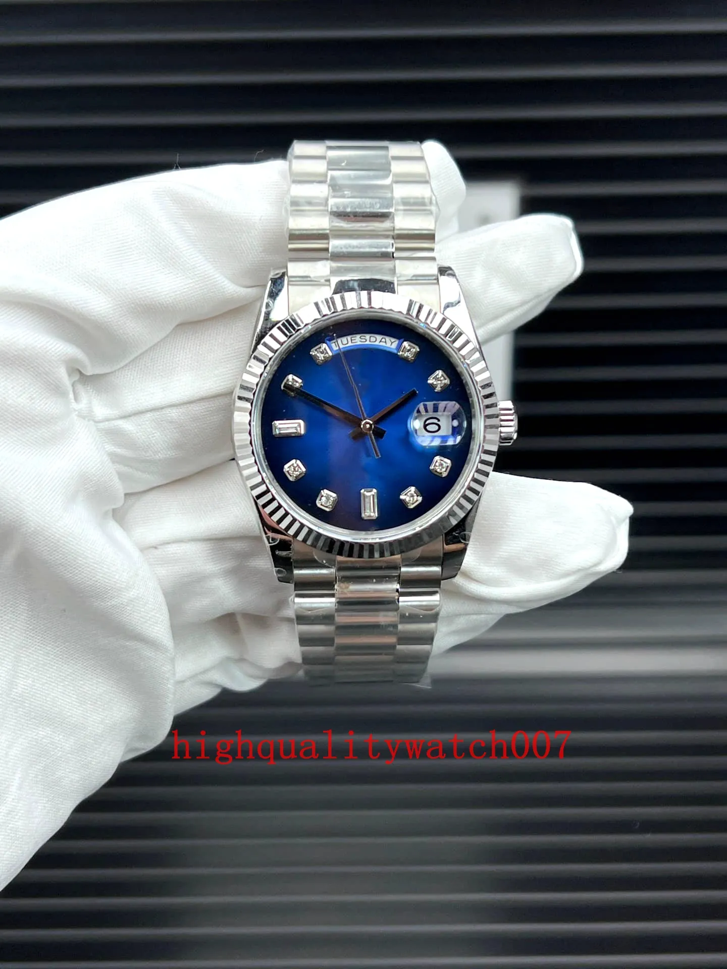 nieuwe versie horloges Unisex blauwe wijzerplaat saffierglas 36 mm 128239 228238 18K goud roestvrij stalen armband automatische hoge kwaliteit heren dameshorloges