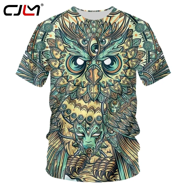 Animal Camiseta Homens Sumemr Tops 3D Impressão Coruja Pássaro Camiseta Homem Hiphop Fitness Casual Camisetas Unissex Manga Curta O Pescoço Tees 220623