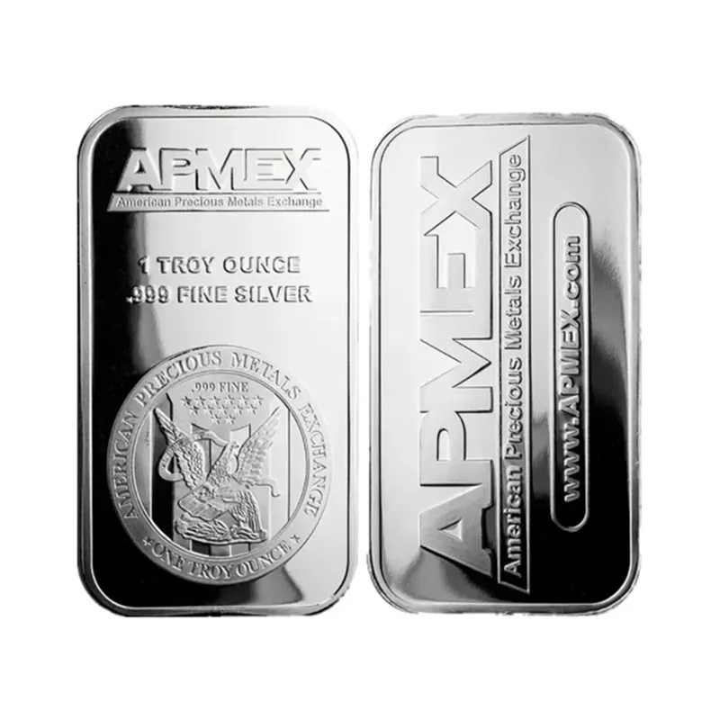 100Pcs/lot DHL American Precious Metals Exchange APMEX 1 Oz Silver Bar No Magnetic FY5498 0206