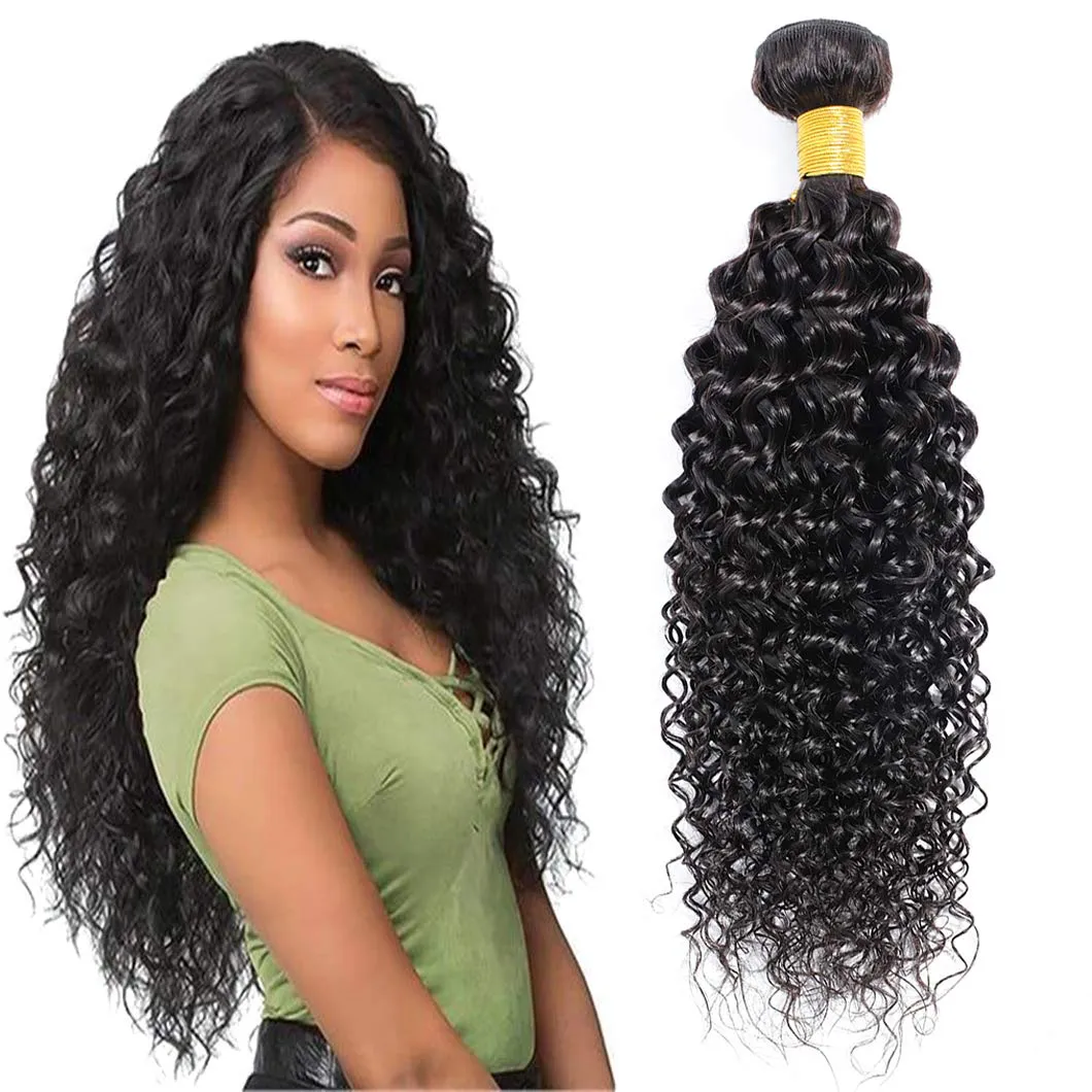 Premium Brazilian Curly Hair Extensions 9A Grade, Natural Color, 10 26