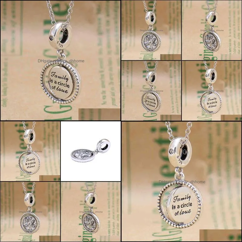 Hot Selling Pandora2022 Ins Pendant Sterling Silver Life Tree Pendant Pan Family Mother`s Day Rotating Life Tree Pendant Simple and Versatile Necklace