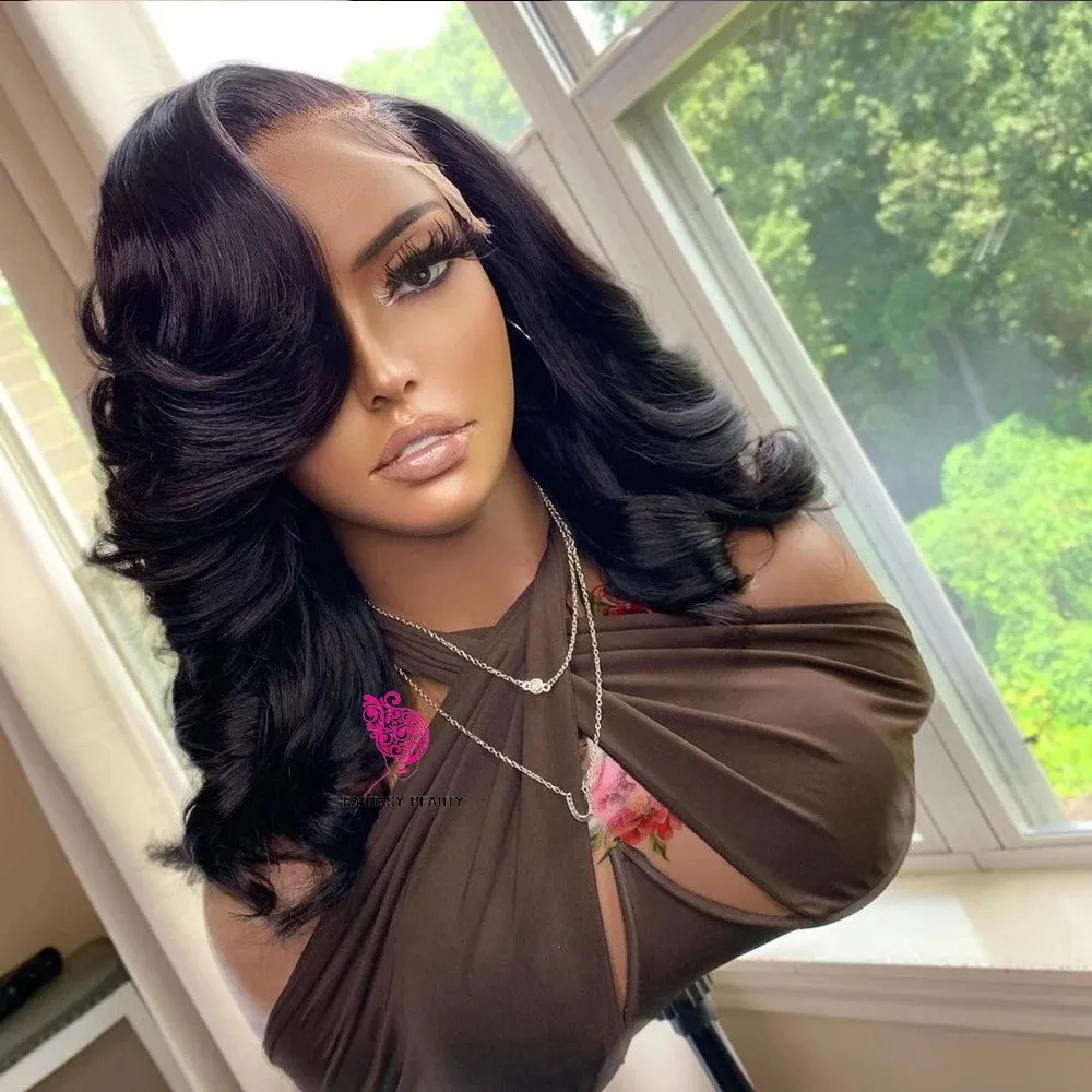 Short Natural Wave Bob Wig Heat Resistant Black Synthetic  display picture 1
