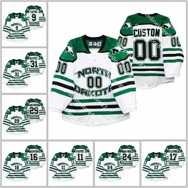 Nik1 374040College Hockey Shane Pinto 18 Alex Newhook 26 Cole Smith White Jersey NCAA TJ Oshie Pas elke naam en nummer borduur jersey aan