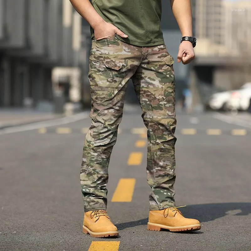 Pantaloni da uomo Cargo Uomo Tattico Esercito Pantaloni Stile Militare Casual Impermeabile Fondo da Allenamento Abbigliamento Maschile da Lavoro Durevole Drak da Uomo22