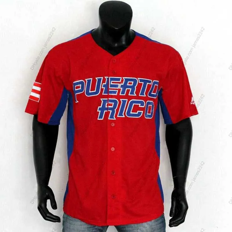 Baseball -Trikots Puerto Rico Francisco Lindor Baseball -Trikot Ivan Rodriguez Yadier Molina Carlos Correa Enrique Hernandez Javier Bernie Williams Seth