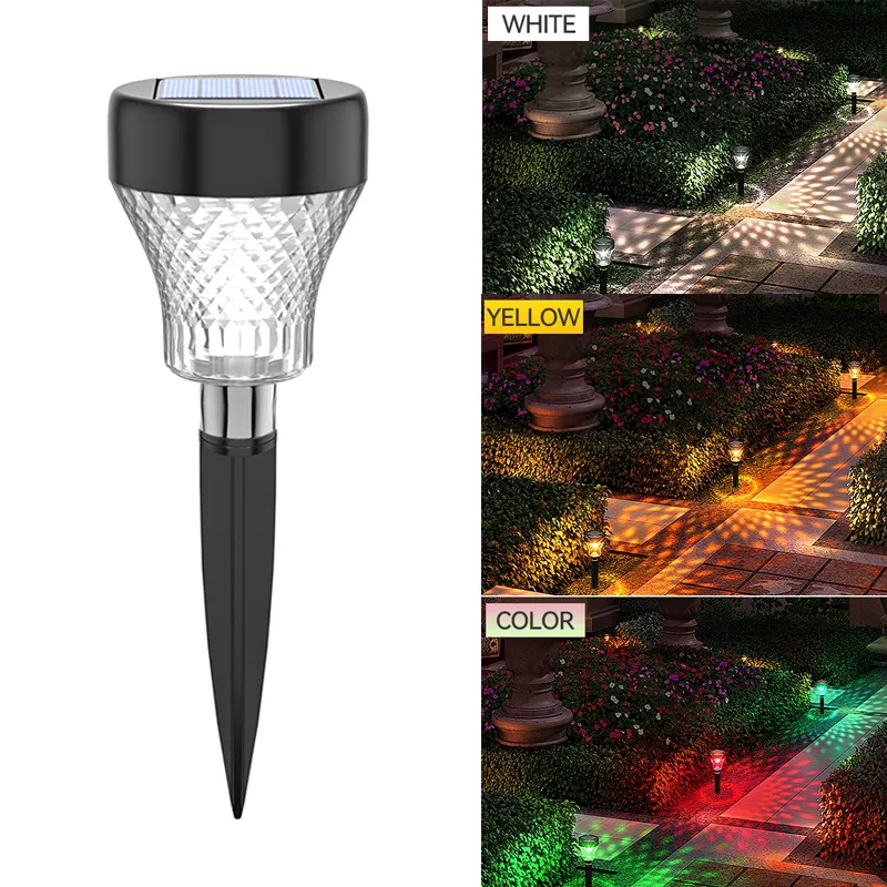 LED-tuinverlichting op zonne-energie Buiten Waterdicht RGB Wit Geel Verlichting Zonnepad Gazonlicht Kersttuin Decoratief Landschap Glanslampen