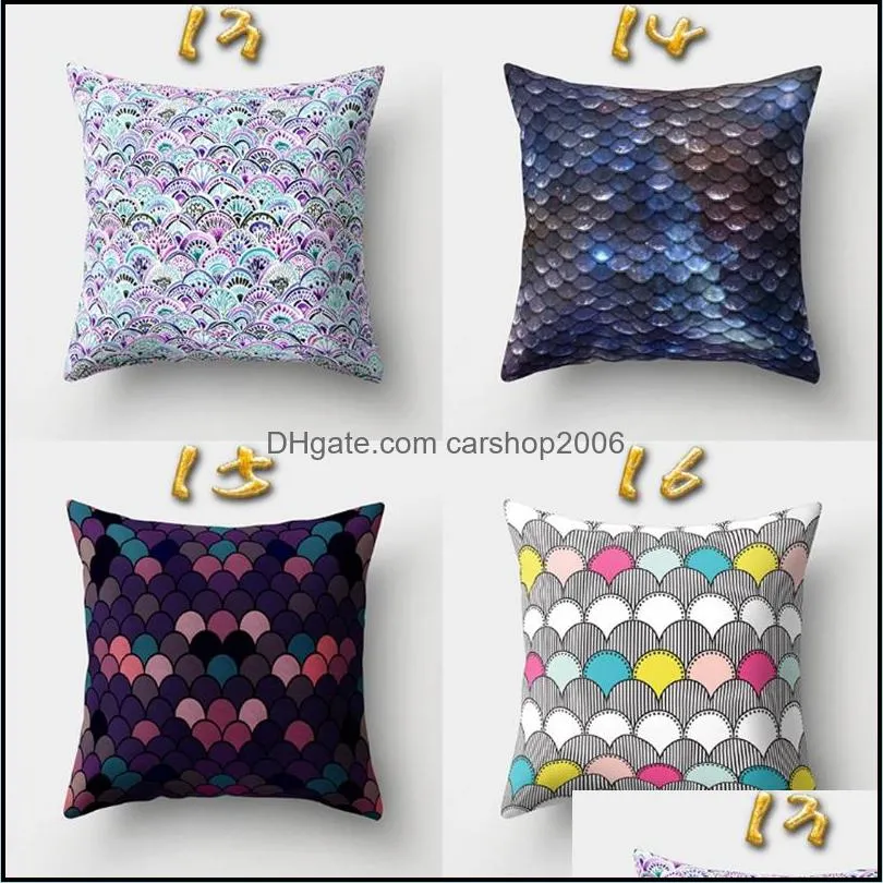 mermaid pillow covers fish scale square pillow case mermaid throw pillow cushion covers sofa car home decor 16 designs dsl-yw3010