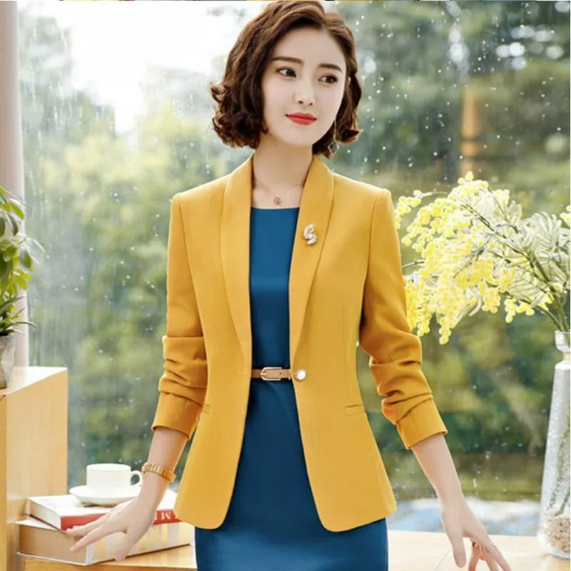Kvinnors tvåbitar byxor Fashion Pant Suits Office Lady Work Work Uniform 2 Blazer Set Autumn Spring Formal Jacket Suit Kvinna