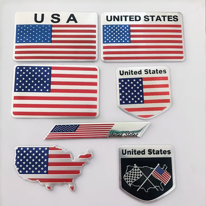 American Flag Zinc Alloy Car Stickers US Flags Decal Car Truck Decorations