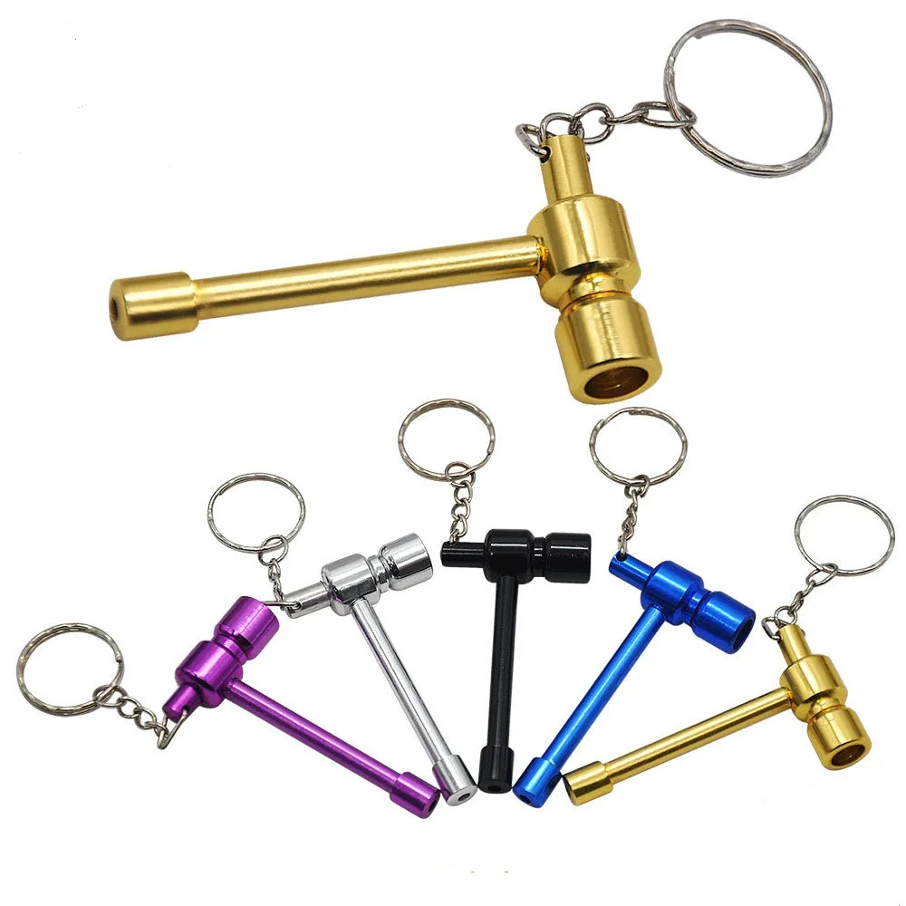 wholesale tobacco pipes Creative Mini Keychain Aluminum Pipe Metal