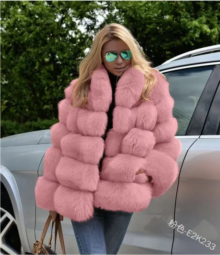 M and s pink faux fur coat on sale