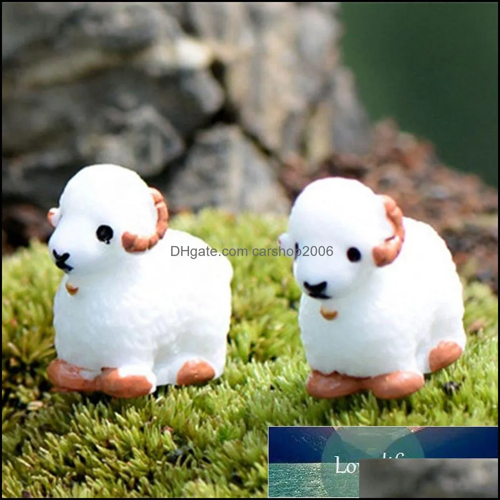 2Pcs Mini Love Heart Elephant Sheep Miniatures Figurine Moss Micro Landscape Fairy Garden Decoration Ornaments