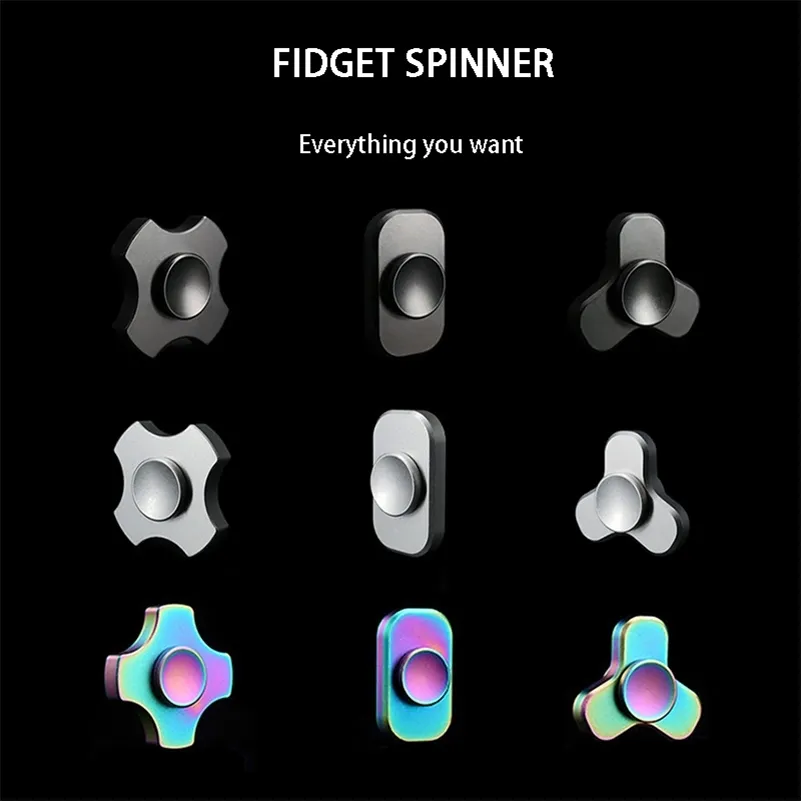 Metaal kleine vierkante fidget spinner mini elf puur koperen vingertop gyro decompressie stress relief autism speelgoed volwassen kind cadeau 220719