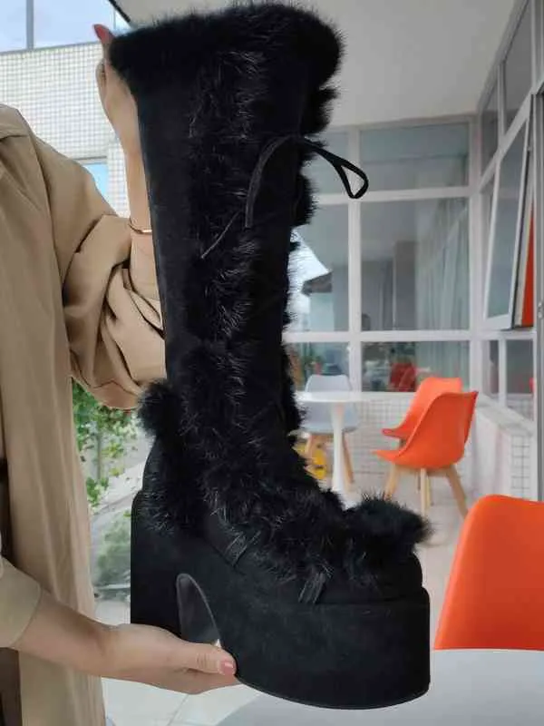 Furry platform boots discount