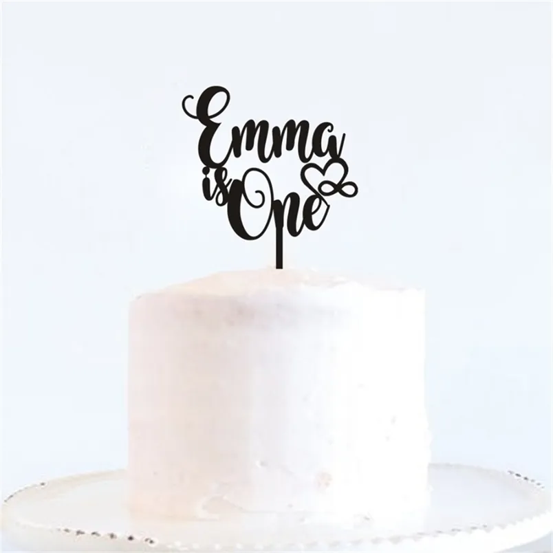 Nombre personalizado Feliz regalos personalizados Niños 1er año Primer cumpleaños Cake Topper D220618