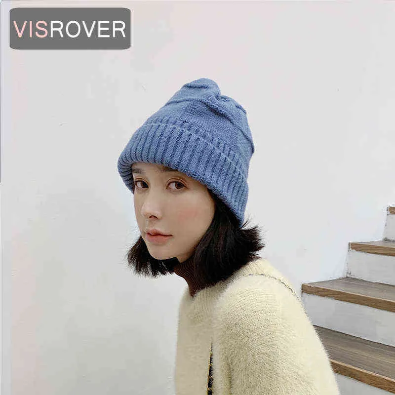 Visrover 10 colorways Novo outono de inverno chapéu unissex coloras cors haps de lã New Cashmere Woman Warm Knit