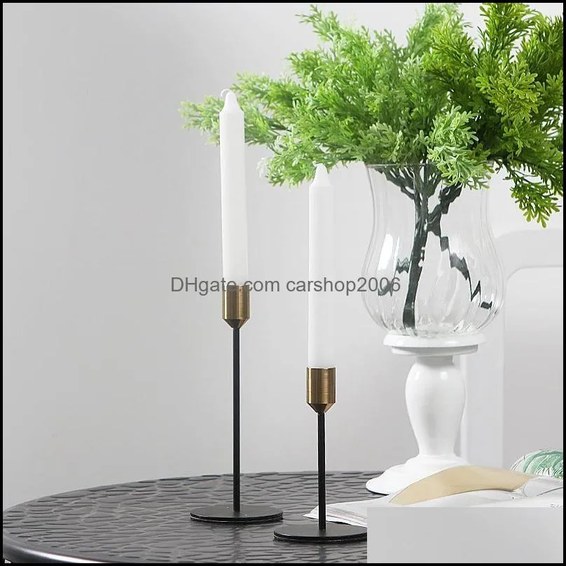 candle holder mordern candlestick metal vintage ornament nordic style single head simple metal wedding decoration romantic pae10497