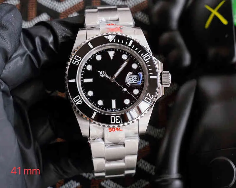 Rolesx Uxury Watch Date GMT Luxury Mens Mechanical Watch自動カレンダービジネスグレードとWOオイスタータイプのスチールベルトバンドSwiss ESブランドリストウォッチ