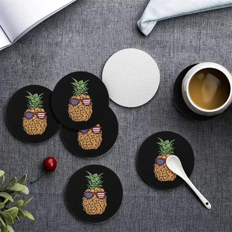 UpetStory Black Pine Print Err Mug Mat Cup Taftafels isolatie Drink ER Placemat Aangepaste afbeelding 220707