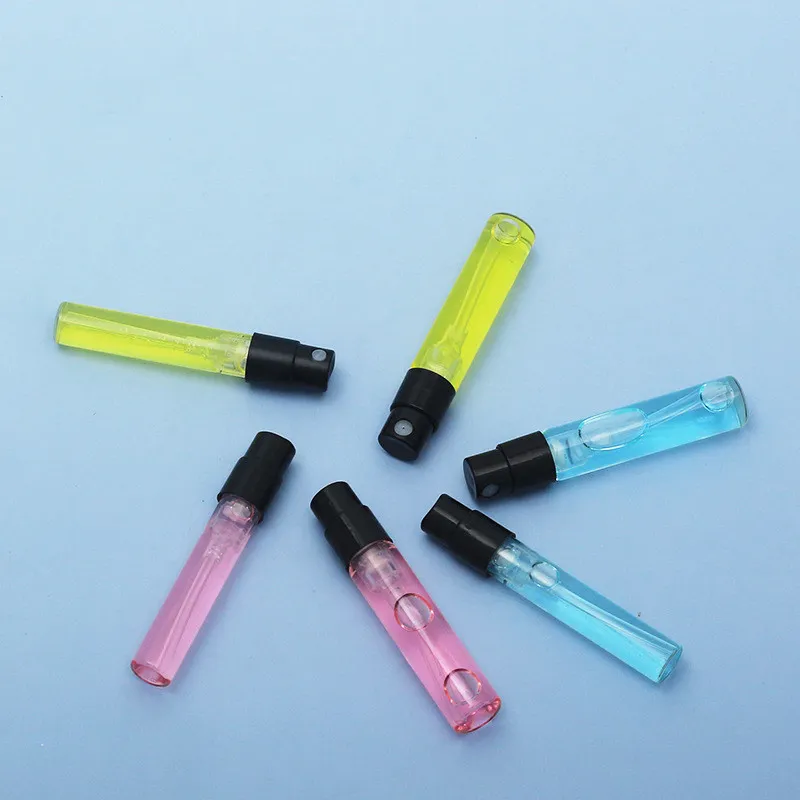 1,8 ml kleine Parfüm-Paket-Sprühflaschen, transparente Glasnebel-Kosmetikverpackungsflasche