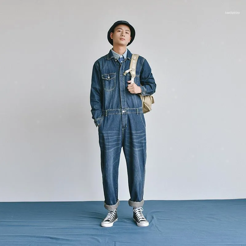 Мужские джинсы 2022 японская ретро -джинсовая джинсовая парикмахерская мода мода свободная случайная тенденция1