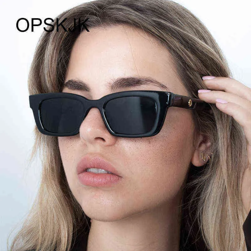 Vintage Brand Square Sunglasses Women Fashion Small Frame Black Sun Glasses Female Retro Shades Mirror Designer De Sol 220609
