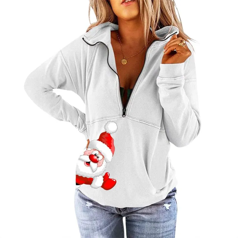 Sweats à capuche pour femmes Sweatshirts Christmas Pull pour femmes Top à glissière Pullover Swearts Casual Sweatswomen's