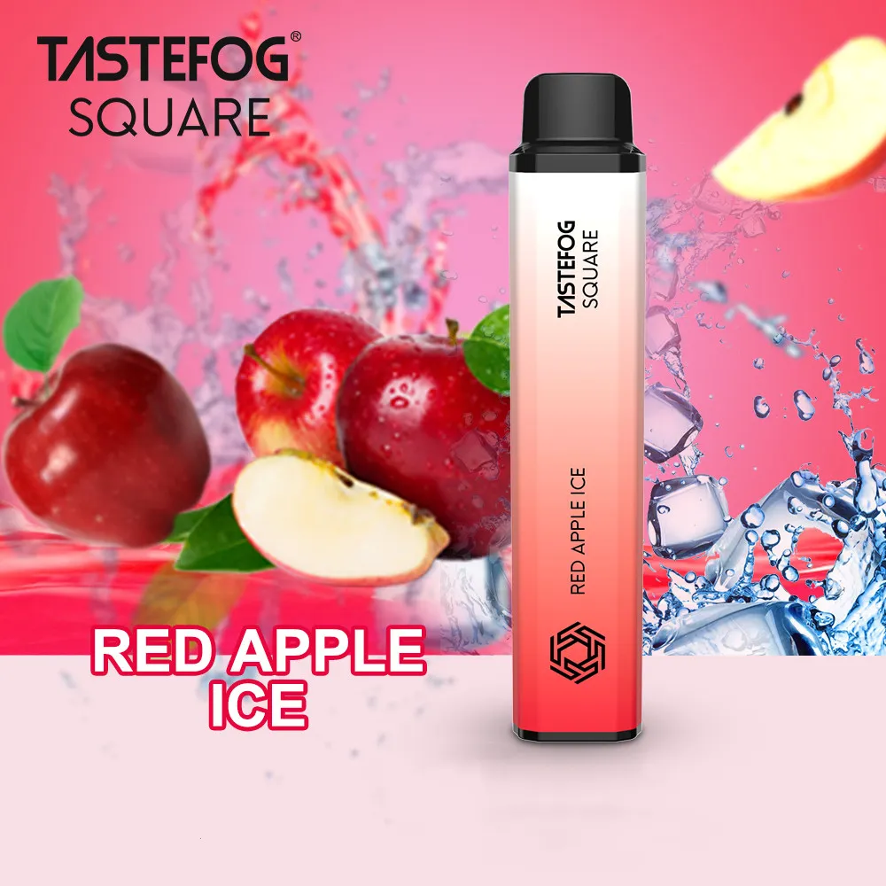 JC Tastefog Square Rechargeable 3500Puffs Red Apple Ice Disparable Pod Vape Kit Electronic Tablette Wholesale