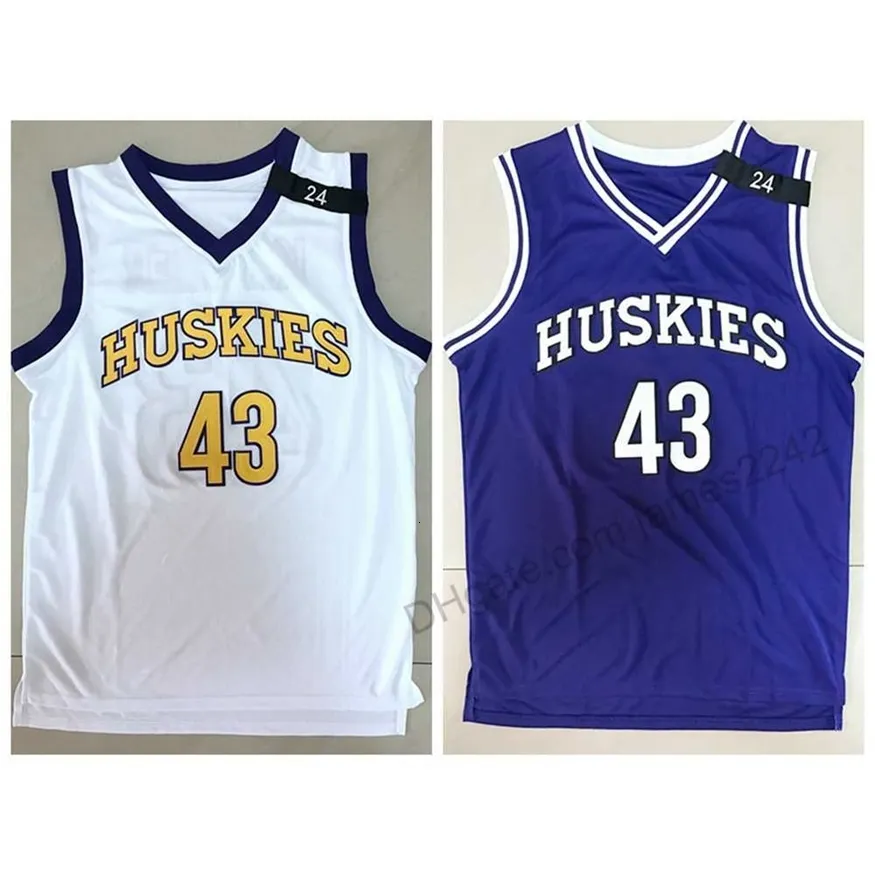 Nikivip College Basketball Jersey Kenny Tyler 43 Men The 6th Man Movie Huskies Jerseys Marlon Wayans University Purple Uniform Sport